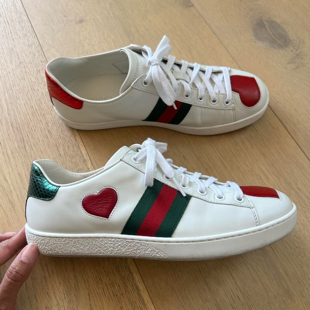 Gucci Ace of Hearts Embroidered Sneakers